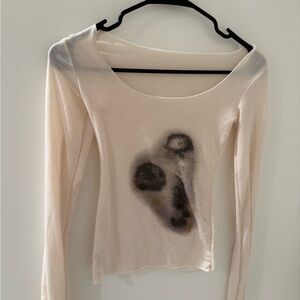 Cream Long Sleeve Women's Top
